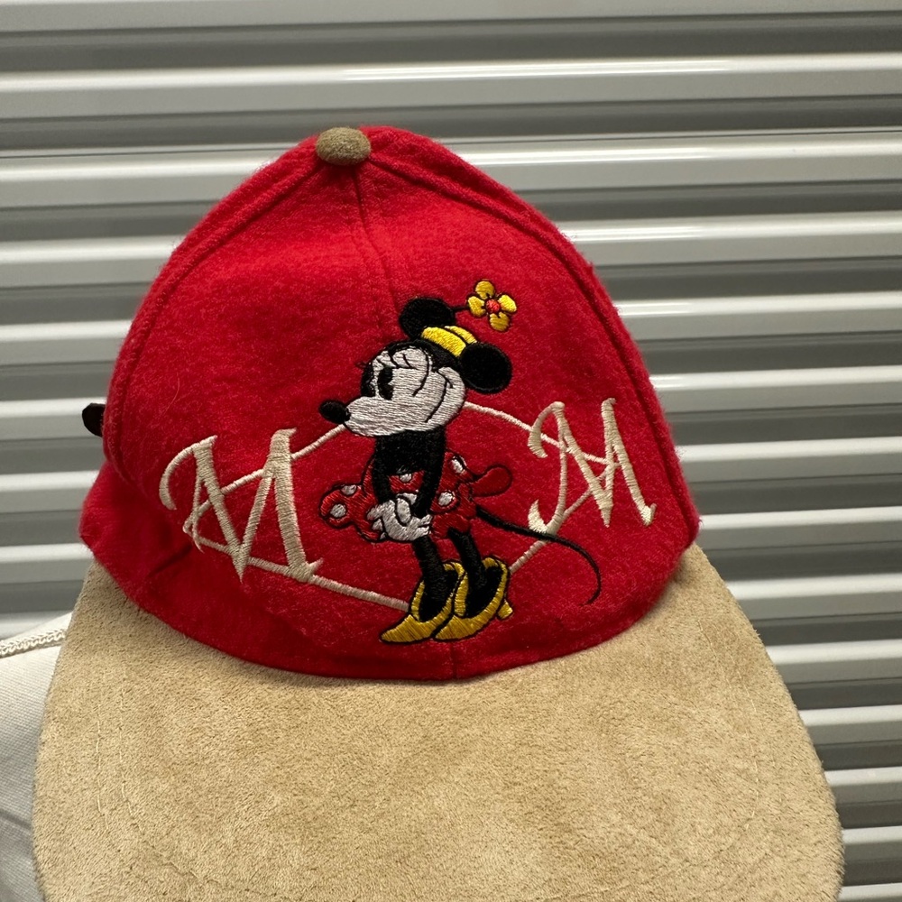 Disney Red Wool Mix Mini Mouse Embroidery Hat